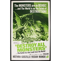 Destroy All Monsters Movie Poster Print 27x40