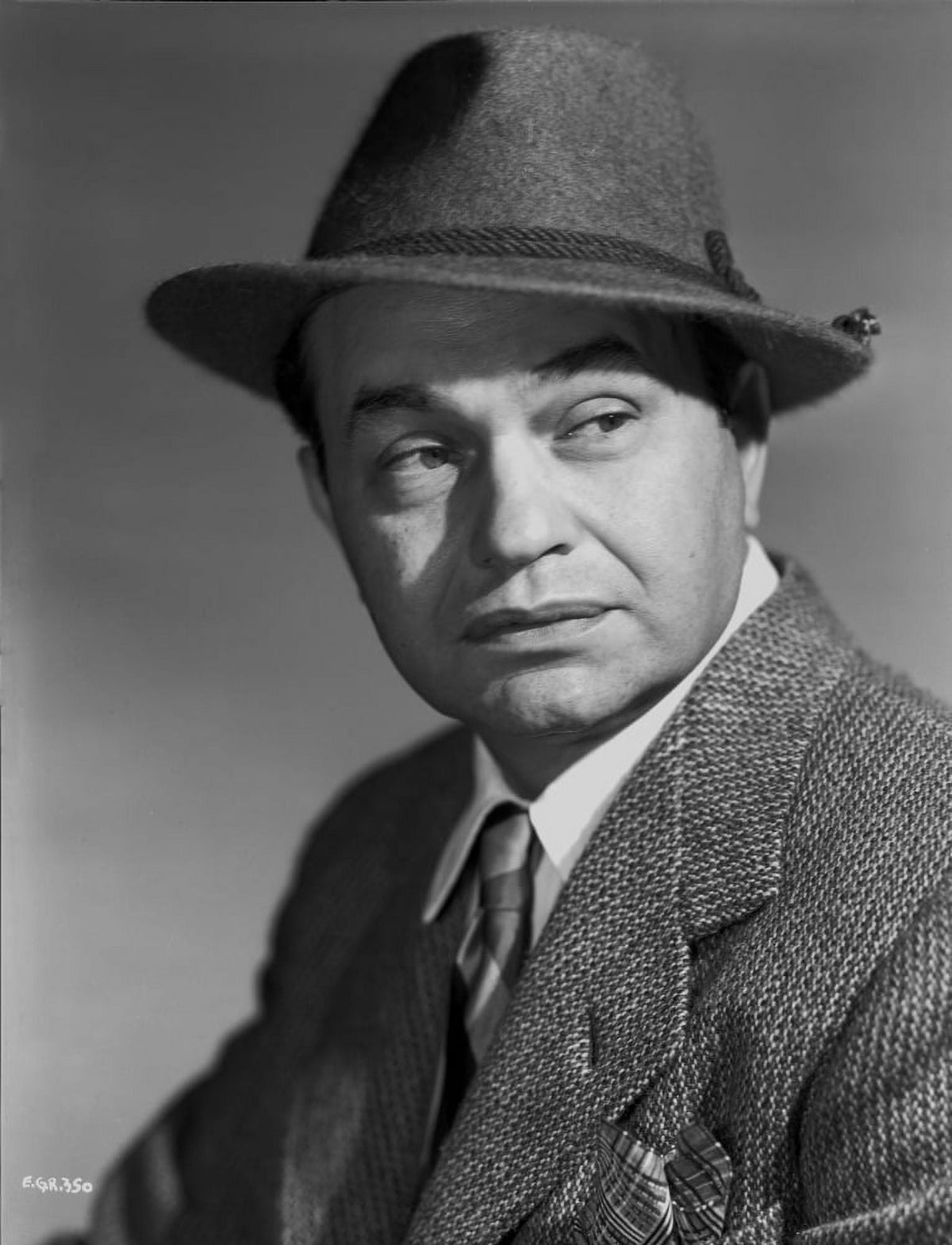 Edward Robinson Classic Portrait with Hat Photo Print
