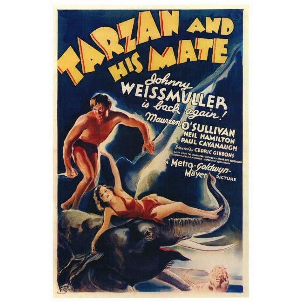 Tarzan and His Mate vintage movie poster print 27x40