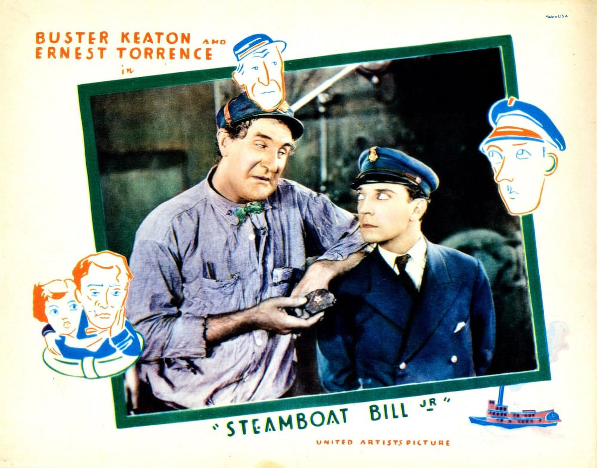 Steamboat Bill Jr. Movie Lobby Card Print featuring Buster Keaton and Ernest Torrence, 1928